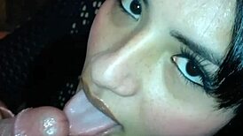 Client expresses greater satisfaction with blowjob, captures slutty face on video this time.