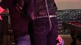 Cherry's tight jeans get a firm spanking from her husband.