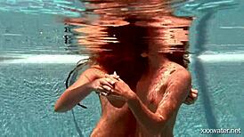 underwater serbian and russian lesbos bathing together