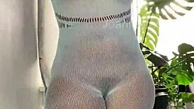 Joanfantasy gets creamy playing with her pussy in light blue lingerie using toys 😏