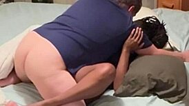 amateur ebony girl fucks a guy from the neighborhood in homemade style 😜