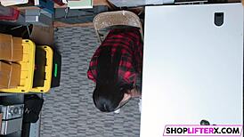 Teen Sucks Monster Cock in Office, Caught by Police