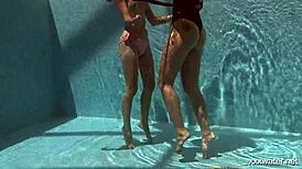 underwater serbian and russian lesbos bathing together