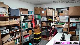 Teen Sucks Monster Cock in Office, Caught by Police