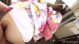 Aki igarashi in kimono is about to cum hard! 😍