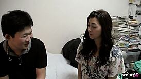 Japanese Cougar Tricked Into Amateur Mmf Threesome