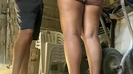 Young Girl Shares Cum on Tits with Mature Partner.