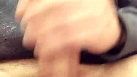 masturbating huge loaded cock outdoors with cumshot emoji 😈