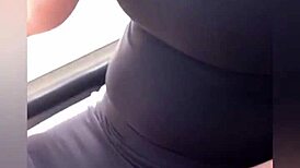 Watch Latina teen give risky deepthroat blowjob to black stranger on public bus