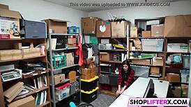 Teen Sucks Monster Cock in Office, Caught by Police