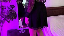 Gorgeous Mature Woman Poses in Sexy Garter Belt Outfit