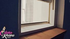 You watch your young neighbour in the shower, flashing