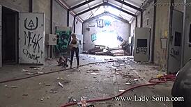 lady sonia strips nude and flashes in public