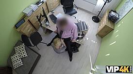 Sweet girl gives her pussy to fuck the naughty loan agent!