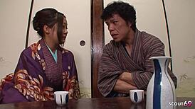 Big Natural Saggy Tits Japanese Teen Seduces to Uncensored No Condom Creampie Fuck