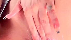 kalena mitrak watches her pussy being eaten, getting very horny from the sight