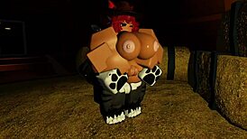Hot cowgirl rides intensely while milking her big-dicked wolf partner