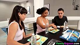 Teen Sisters Polishing Their Stepbrother's Cock in Family Orgasms. Intense handjobs and blowjobs lead to creampies.