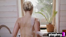 Lilly a exposes her natural tits and strips naked in hot teen softcore