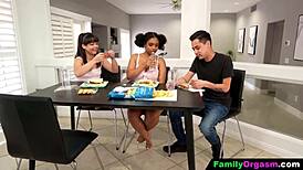 Teen Sisters Polishing Their Stepbrother's Cock in Family Orgasms. Intense handjobs and blowjobs lead to creampies.