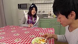 petite japanese step-sister gives virgin step-brother first blowjob in uncensored jav