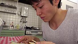 petite japanese step-sister gives virgin step-brother first blowjob in uncensored jav