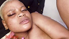 Midget husband destroys wife's pussy