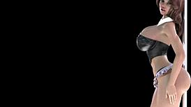 Emily sexbot fucks milf with big tits and ass using machine