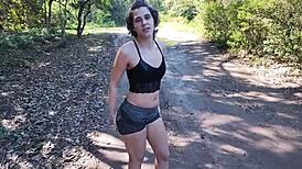 My stepdaughter teased me in the woods, so I fucked her tight ass and pussy 😈