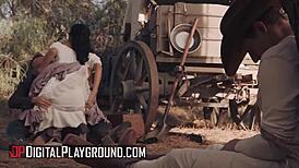 Vicki chase is getting so slutty riding cowboy scott nails cowgirl style!