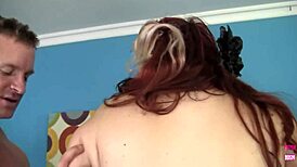 the guy licks the bbw girl's shaved cunt before hardcore penetrating her wet hole