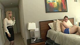 Mrs. Nina Catches Stepson, Jumps on Cock