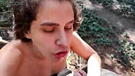 My stepdaughter teased me in the woods, so I fucked her tight ass and pussy 😈