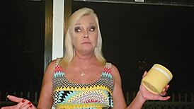 Ms. Paris Rose flashes her pierced nipples in a golden shower at the cinema. 😜