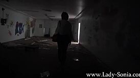 lady sonia strips nude and flashes in public