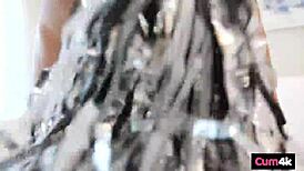 Cheerleader Cum Slut's Dripping Pussy!