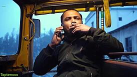 auto driver fucks beautiful shaved passenger bhabhi with audio