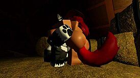 Hot cowgirl rides intensely while milking her big-dicked wolf partner