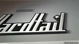 Clamped and anal banged slut in public