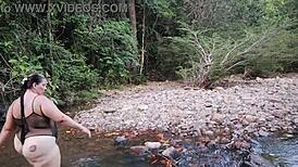 Outdoor River Sex Sucking Huge Cock