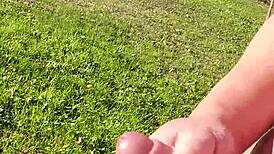 masturbating in the sunny garden feels amazing