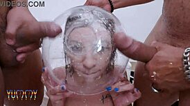 Giih Spanik fucks 3 big studs with double anal 😈