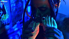 Femdom Dominates with Foot Worship, Licking, Sucking, and Toes