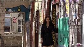 Wow, german scout picks petite teen natascha for her first street casting fuck!