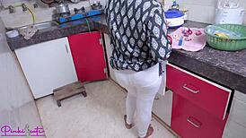 Father-In-Law Grabs Daughter-In-Law In Kitchen!