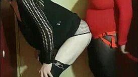 crossdresser eagerly takes it ass to mouth