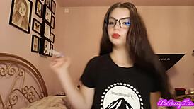 hot brunette romanian smoking in glasses 😏