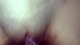 The redhead milf's juicy shaved pussy gets creampied by her husband