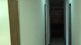 Wife seductively receives the plumber in the bathroom