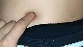 Do you peck her belly button as she rides you in this sexy amateur fetish?